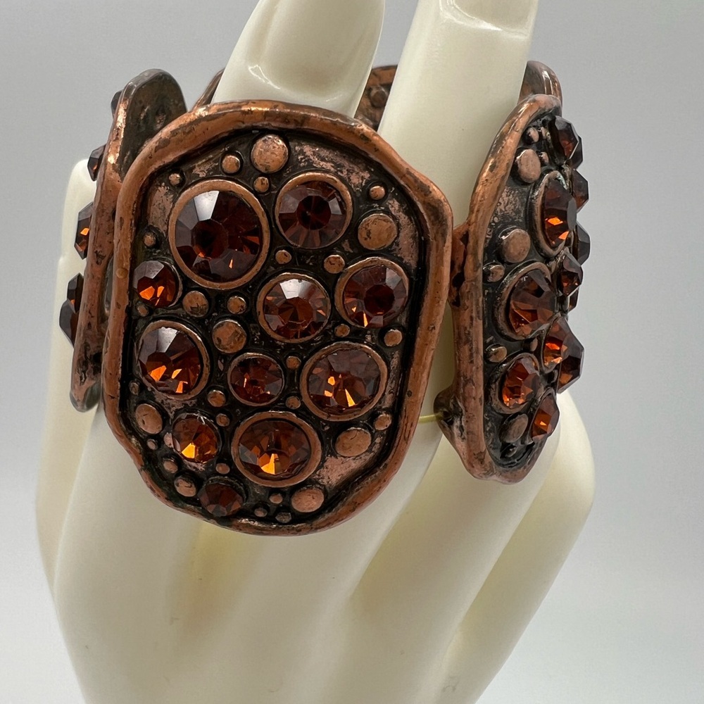 Vintage-Inspired Copper and Brown Gemstone Bracelet